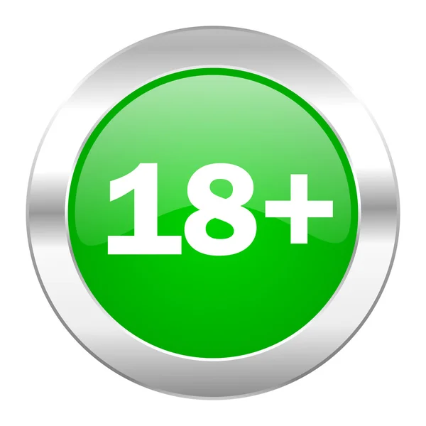 Adults green circle chrome web icon isolated — Stock Photo, Image