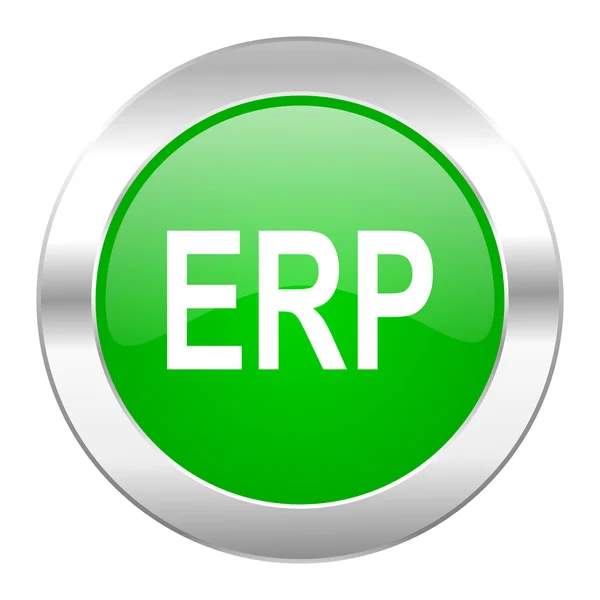 Erp círculo verde cromo icono web aislado — Foto de Stock