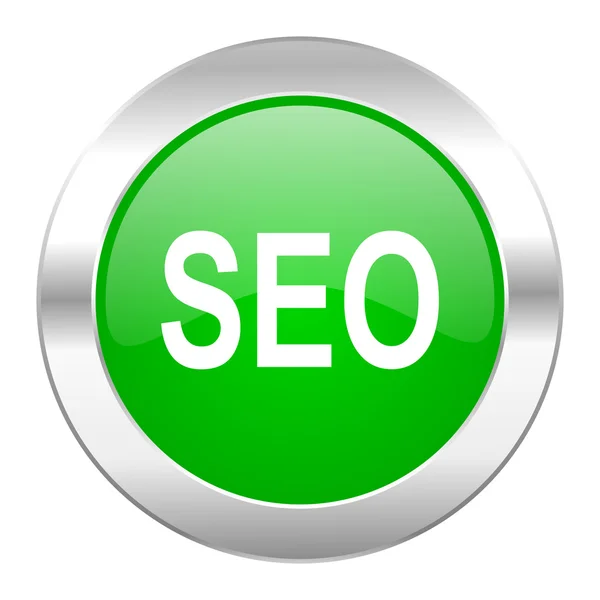 Seo green circle chrome web icon isolated — Stock Photo, Image