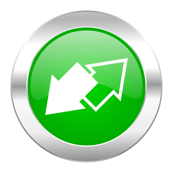 Wisselen van groene cirkel chrome web-icoon geïsoleerd — Stockfoto
