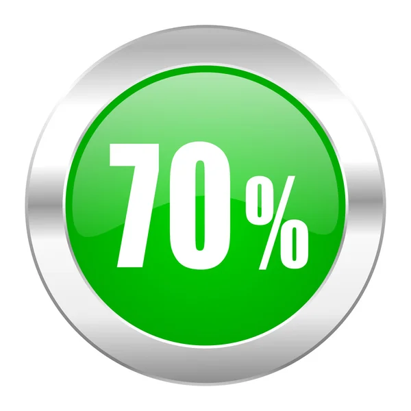 70 percent green circle chrome web icon isolated — Stock Photo, Image