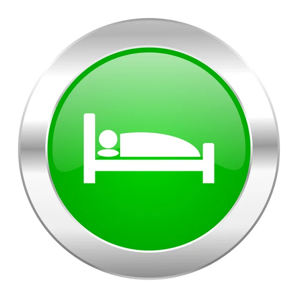 Hotel green circle chrome web icon isolated — Stock Photo, Image