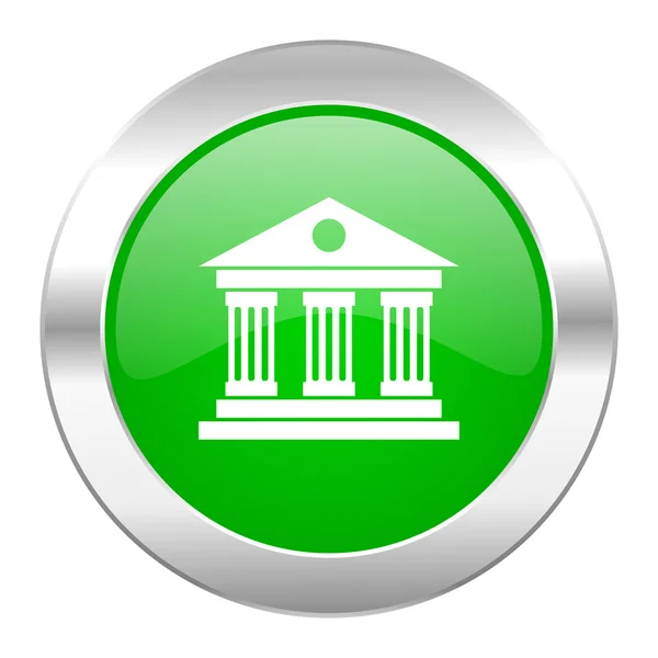 Museum green circle chrome web icon isolated — Stock Photo, Image