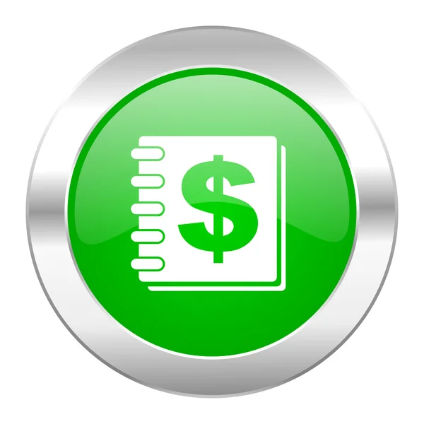 Money green circle chrome web icon isolated — Stock Photo, Image