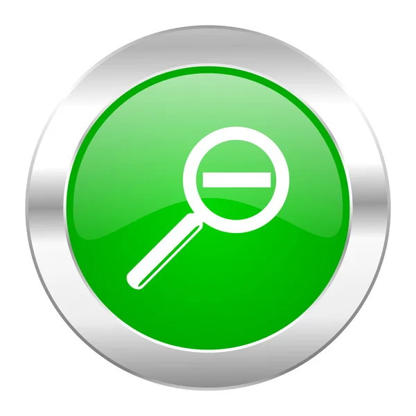 Lins grön cirkel chrome web-ikonen isolerade — Stockfoto