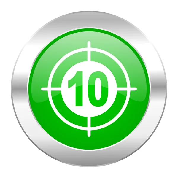 Target green circle chrome web icon isolated — Stock Photo, Image