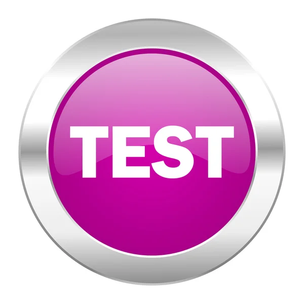 Test violet circle chrome web icon isolated — Stock Photo, Image