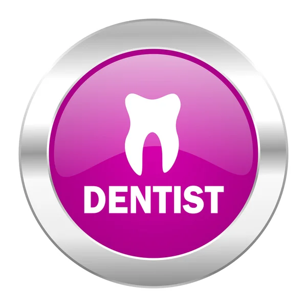 Dentist violet circle chrome web icon isolated — Stock Photo, Image