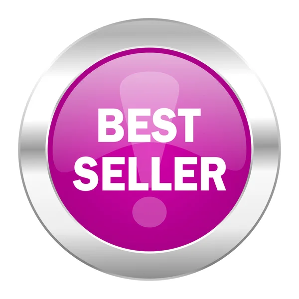 Nejlepší prodejce fialový kruh chrome web ikona, samostatný — Stock fotografie
