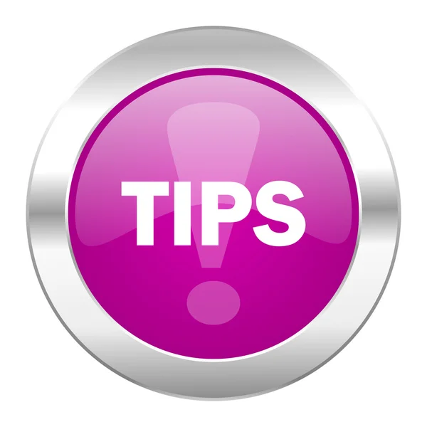 Tips violet cirkel chrome web-icoon geïsoleerd — Stockfoto