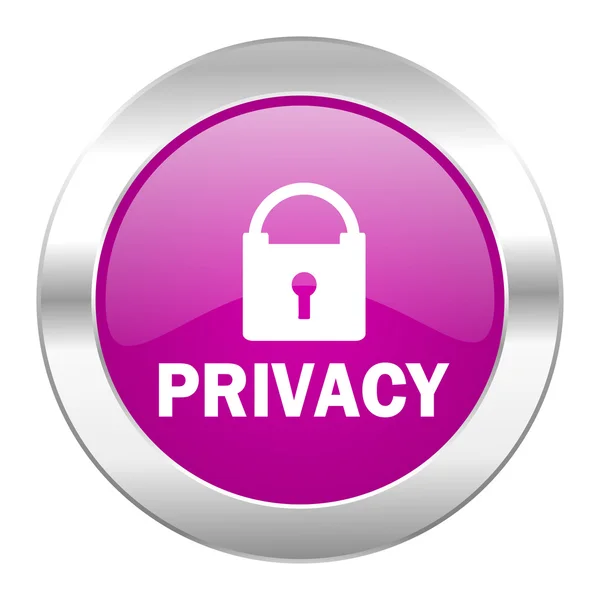 Privacidade círculo violeta ícone web cromo isolado — Fotografia de Stock
