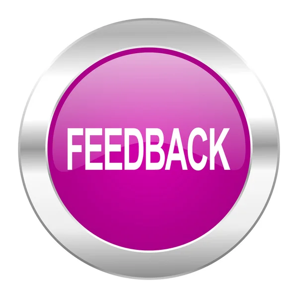 Feedback violet circle chrome web icon isolated — Stock Photo, Image