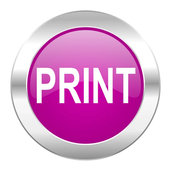 Imprimir círculo violeta cromo web icono aislado —  Fotos de Stock