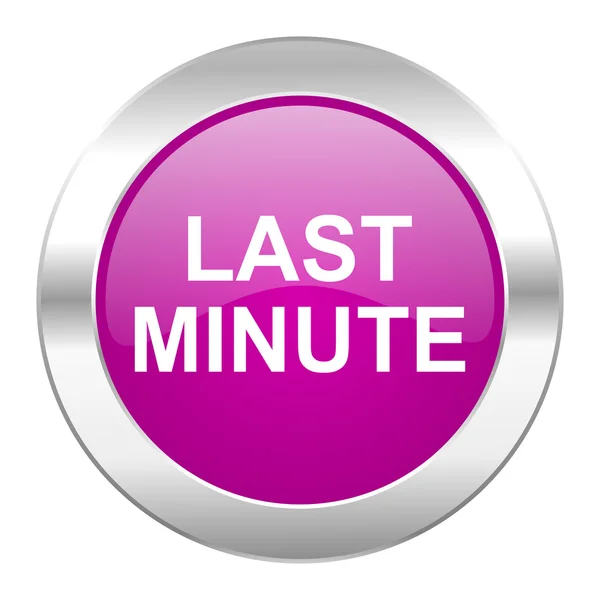 Last minute violet circle chrome web icon isolated — Stock Photo, Image