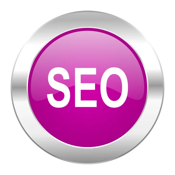 Seo violet circle chrome web icon isolated — Stock Photo, Image