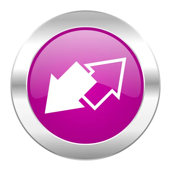 Exchange violet circle chrome web icon isolated — Stock Photo, Image