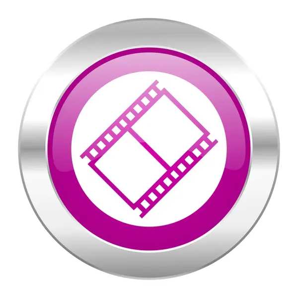 Filmen violet chrome web cirkelsymbolen isolerade — Stockfoto
