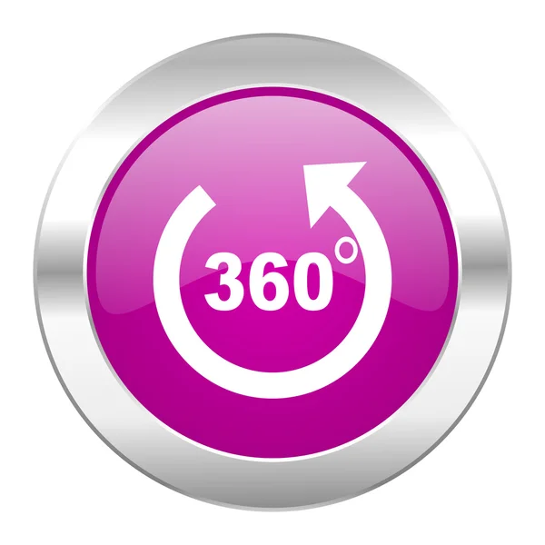 Panorama violet circle chrome web icon isolated — Stock Photo, Image