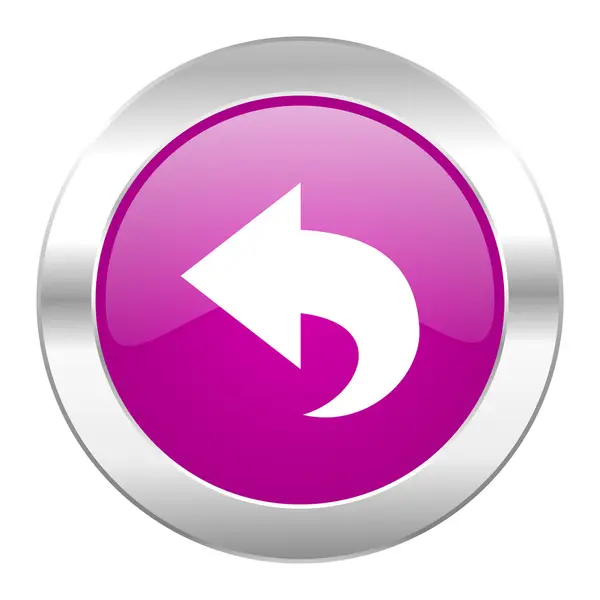 Back violet circle chrome web icon isolated — Stock Photo, Image