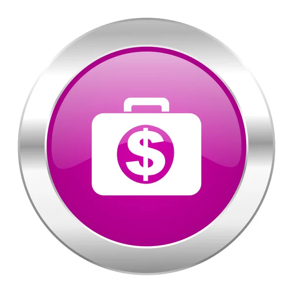 Financiero círculo violeta cromo web icono aislado —  Fotos de Stock