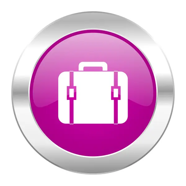 Bolsa círculo violeta cromo web icono aislado — Foto de Stock