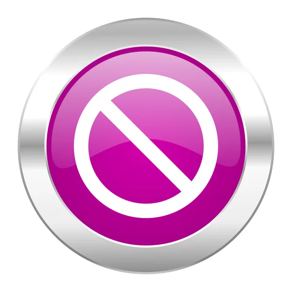 Accesso negato cerchio viola icona web cromato isolato — Foto Stock