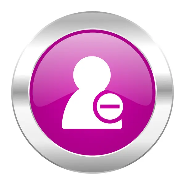 Remover contato círculo violeta ícone web cromo isolado — Fotografia de Stock