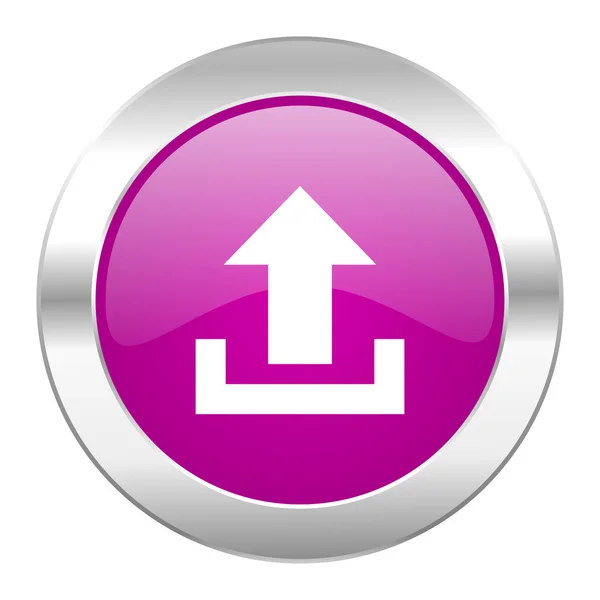 Wgraj ikonę web chrome fioletowy koło na białym tle — Zdjęcie stockowe