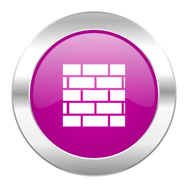 Violet cirkel chrome web pictogram Firewall geïsoleerd — Stockfoto