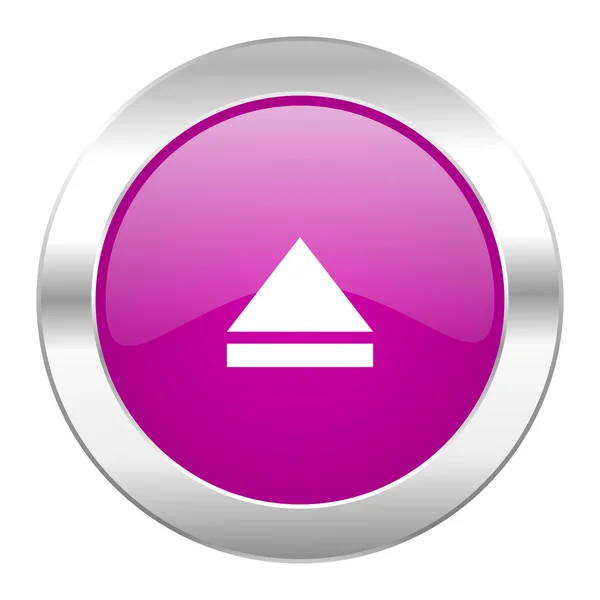 Eject violet circle chrome web icon isolated — Stock Photo, Image
