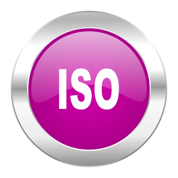 ISO violet cirkel chrome web-icoon geïsoleerd — Stockfoto