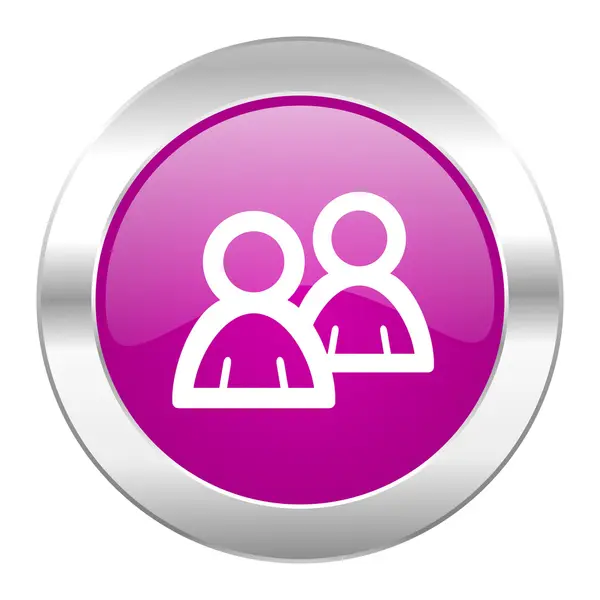 Forum violet cirkel chrome web-icoon geïsoleerd — Stockfoto