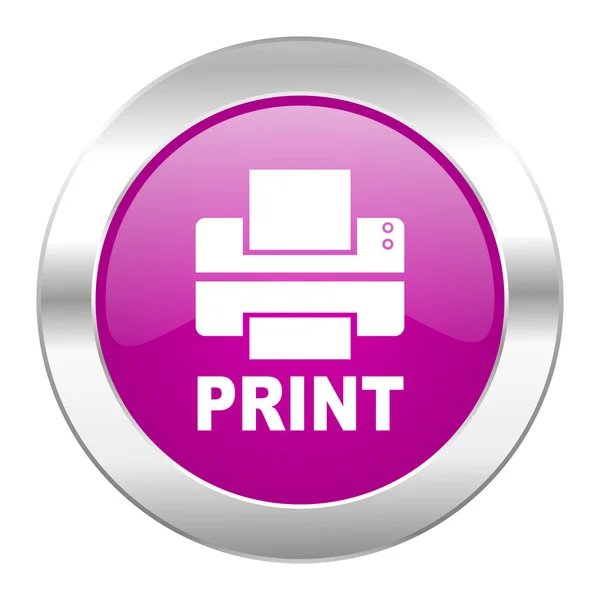 Violet cirkel chrome web printerpictogram geïsoleerd — Stockfoto