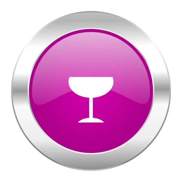 Alcohol  violet circle chrome web icon isolated — Stock Photo, Image