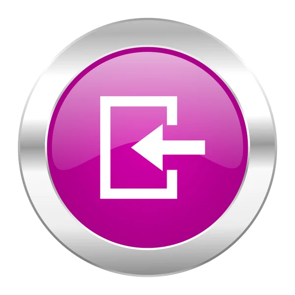 Zadejte fialový kruh chrome web ikony, samostatný — Stock fotografie