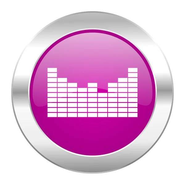 Sound violet circle chrome web icon isolated — Stock Photo, Image