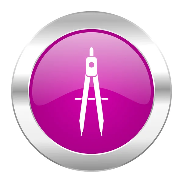 Learning violet circle chrome web icon isolated — Stock Photo, Image