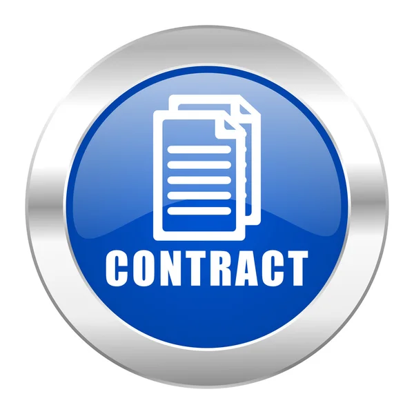 Contract blue circle chrome web icon isolated — Stock Photo, Image