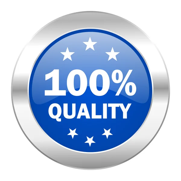 Quality blue circle chrome web icon isolated — Stock Photo, Image