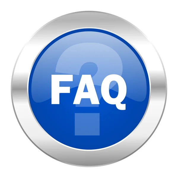 Faq blue circle chrome web icon isolated — Stock Photo, Image