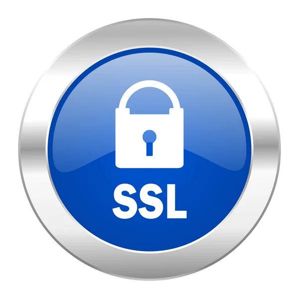 Изолированная иконка ssl blue circle chrome web — стоковое фото
