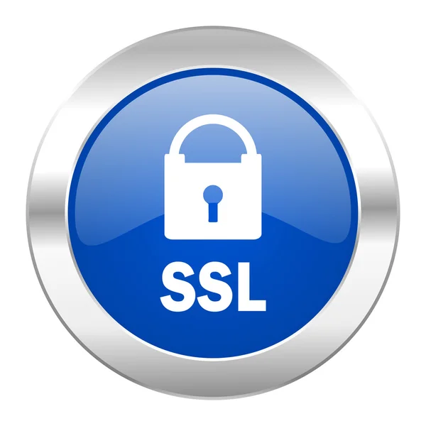 Ssl cercle bleu icône web chrome isolé — Photo