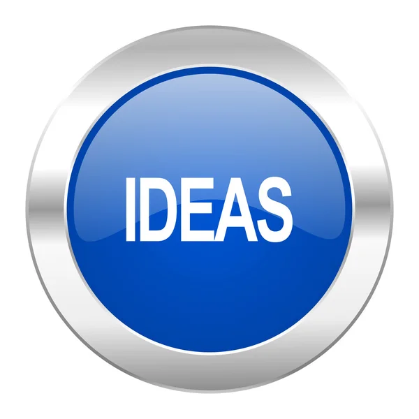 Ideas blue circle chrome web icon isolated — Stock Photo, Image