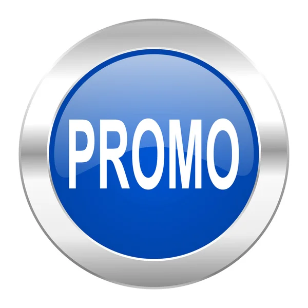 Promo blauen Kreis Chrom Web-Symbol isoliert — Stockfoto