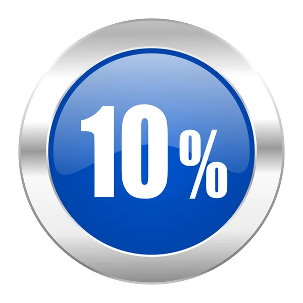 10 percent blue circle chrome web icon isolated — Stock Photo, Image