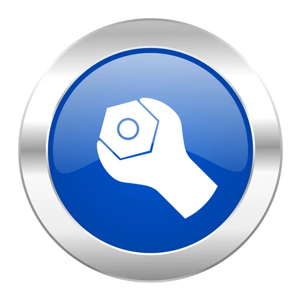 Tools blue circle chrome web icon isolated — Stock Photo, Image
