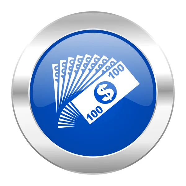 Money blue circle chrome web icon isolated — Stock Photo, Image