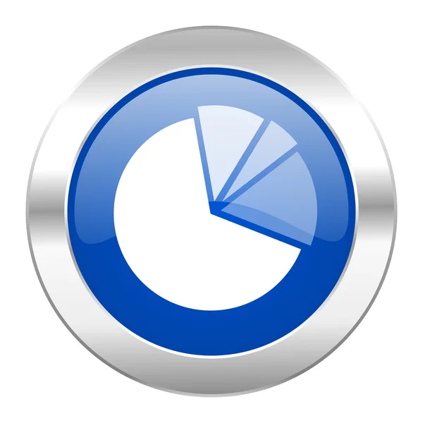 Diagram Blue Circle Chrome Web Icon geïsoleerd — Stockfoto