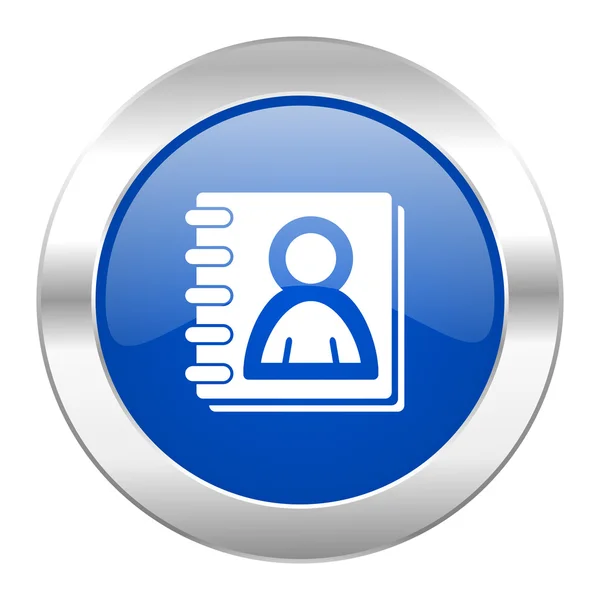 Blauwe cirkel chrome web adresboekpictogram geïsoleerd — Stockfoto