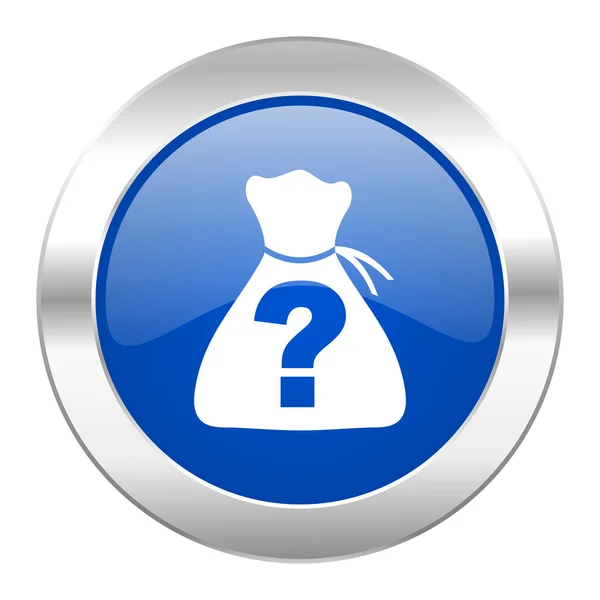 Riddle blue circle chrome web icon isolated — Stock Photo, Image